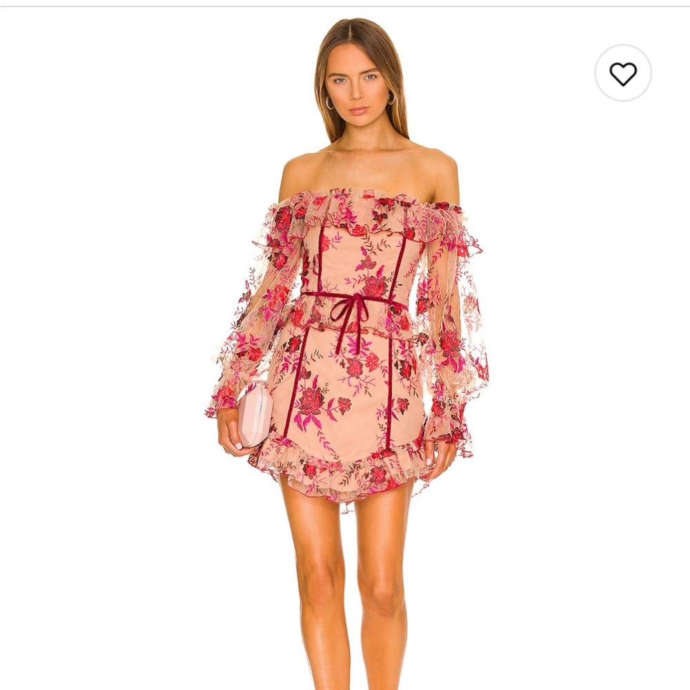 MAJORELLE Fae Mini Dress in Scarlet Vineyard